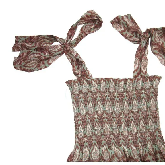 NWT Hill House Ribbon Ellie Nap in Pinecone Sage Chiffon Smocked Midi Dress S - Picture 4 of 6